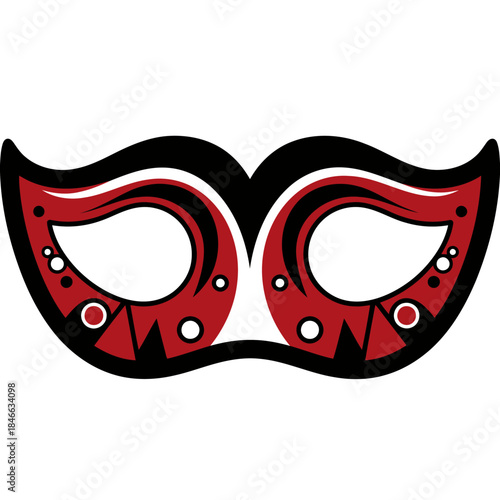 Vibrant Decorative Masquerade Party Mask Vector