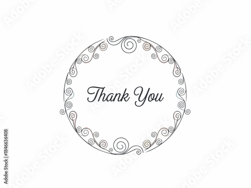 Elegant Thank You Card Design with Decorative Floral Frame