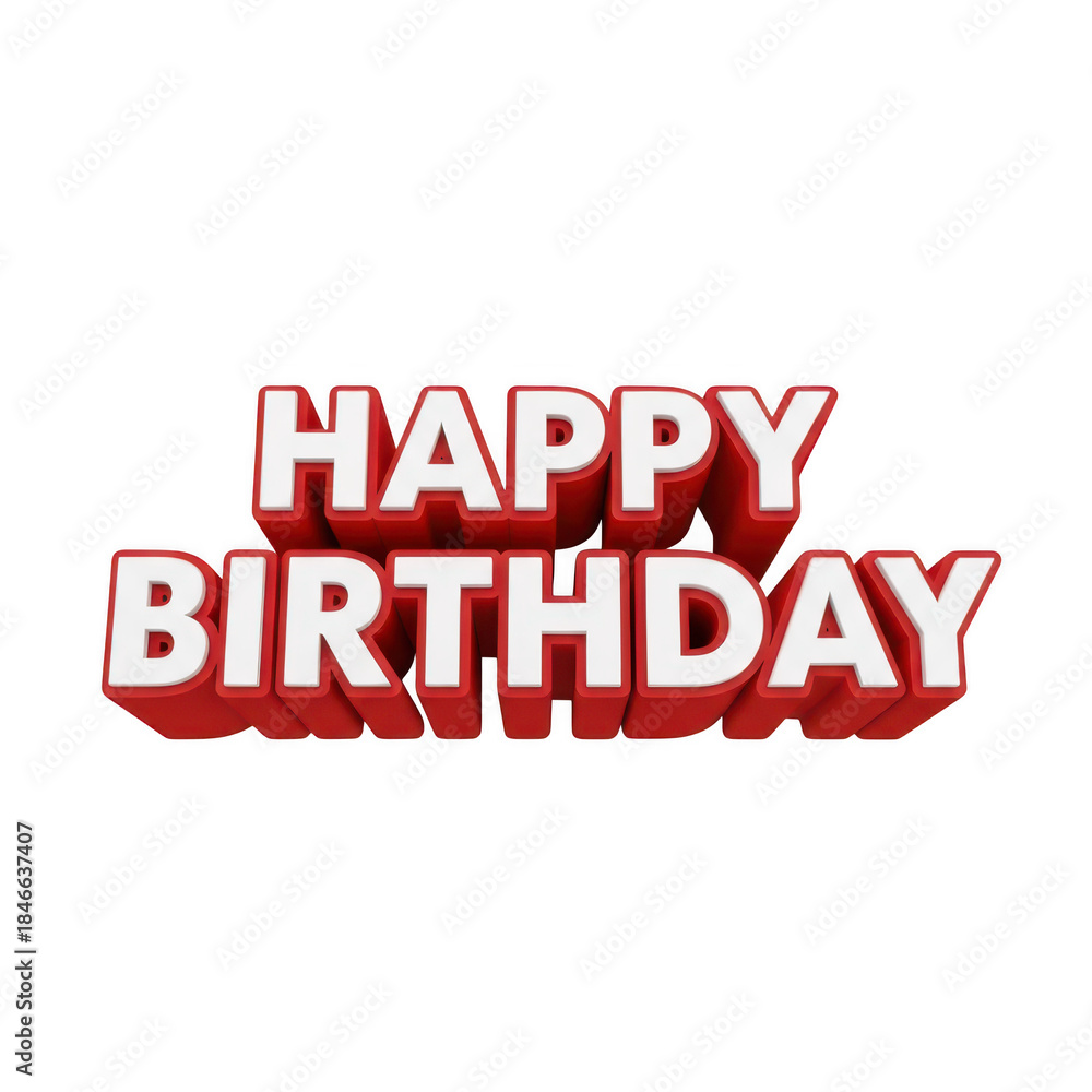 Fototapeta premium Happy birthday text isolated on transparent background
