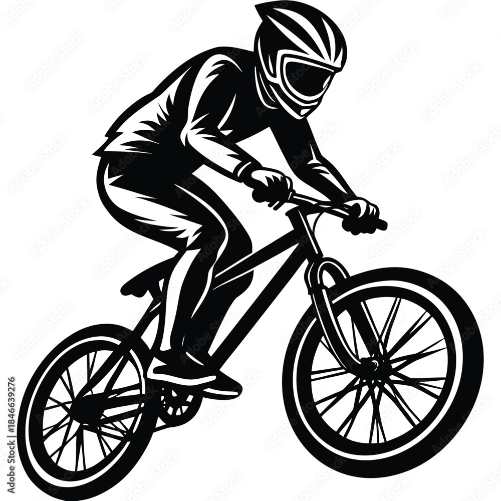 Fototapeta premium silhouette of a cyclist