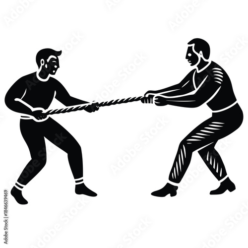 two businessmen fighting
