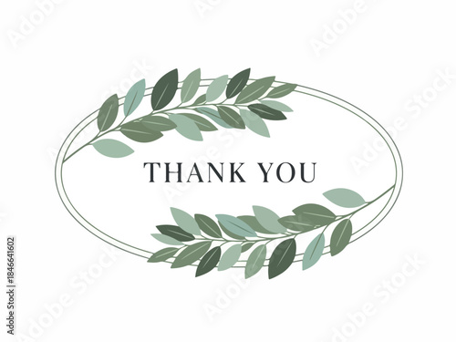 Elegant Thank You Card Design with Olive Branch Frame