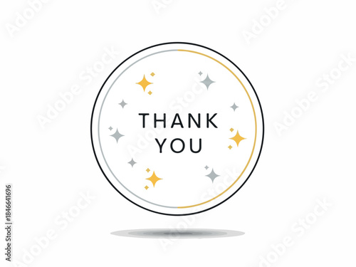 Elegant Thank You Circle with Sparkling Stars for Appreciation and Gratitude