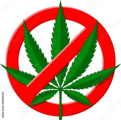 Stop Sign with Hemp Leaf