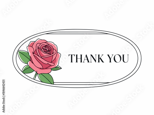 Elegant Thank You Rose Frame A Delicate Floral Expression of Gratitude