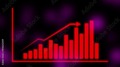 Business growth graph concept in allusive graph chart. Excellent financial status of corporate business graph with arrow up arrow. Business graph chart with growing business concept.