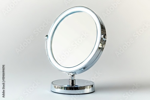 LED makeup mirror isolated on white background