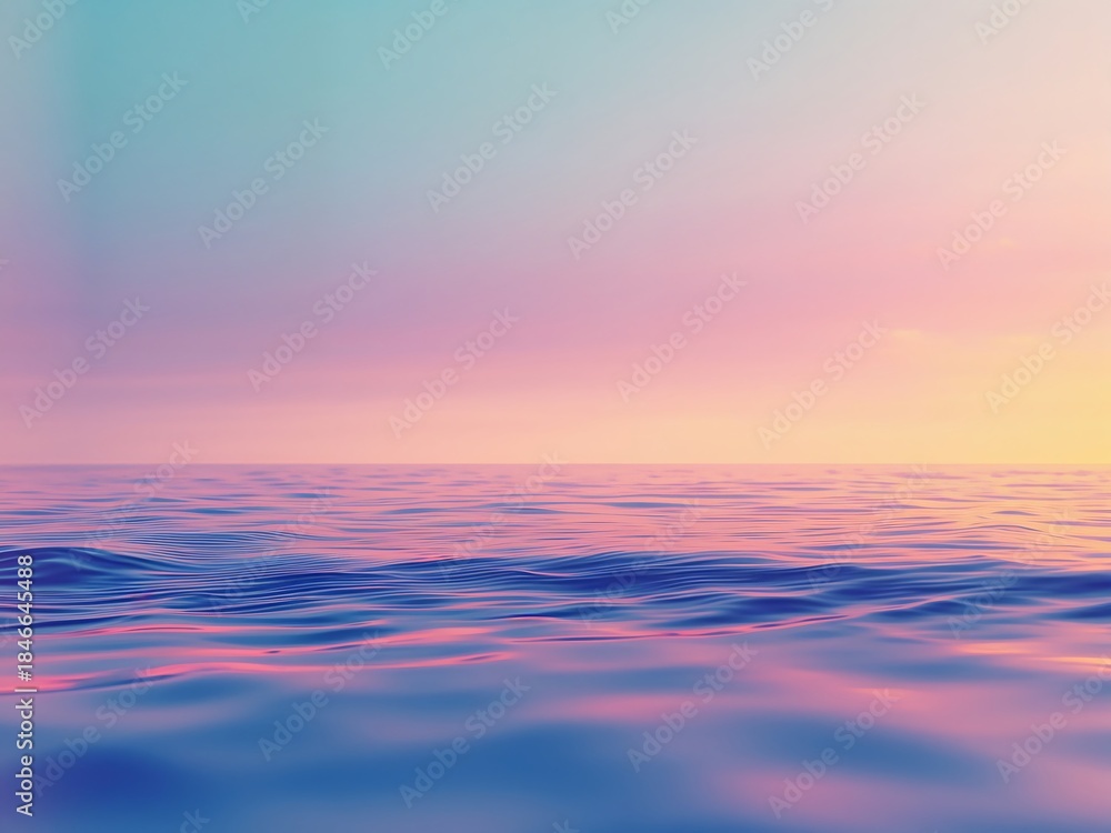 Fototapeta premium Ocean waves at sunset with pastel sky colors, serene and calm