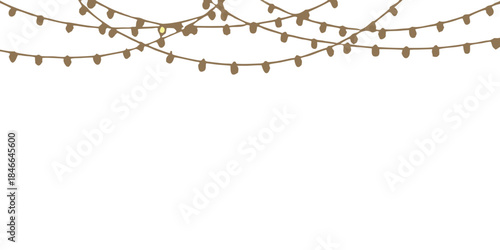 Overhead view of twinkling string lights against a dark solid background