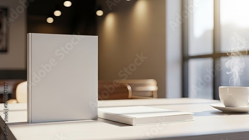 modern office interior with laptop