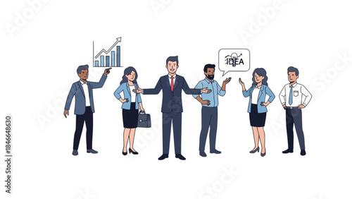 Team of Businesspeople Engaged in Collaboration and Idea Sharing During a Meeting