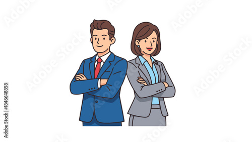 Professional Business People Confidence Team Leadership Illustration for Corporate Use