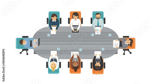 Professional Business Meeting with Diverse Participants Engaged in Discussion Around Conference