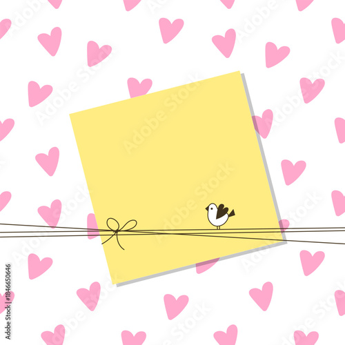 Cute Note Paper with Copy Space
