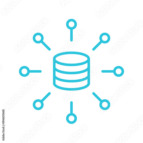 Big Data  icon. Iisolated on white background. Blue icon