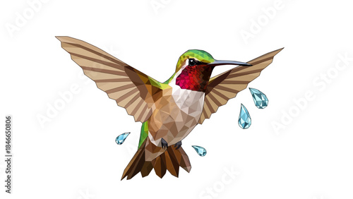 Dynamic Low-Poly Vector Illustration of a Fierce Predator