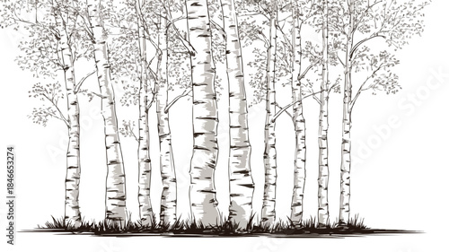 Minimalist Birch Tree Vector Illustration for Creative Designs