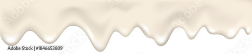 Dripping  white paint, yogurt or milk 3d texture.