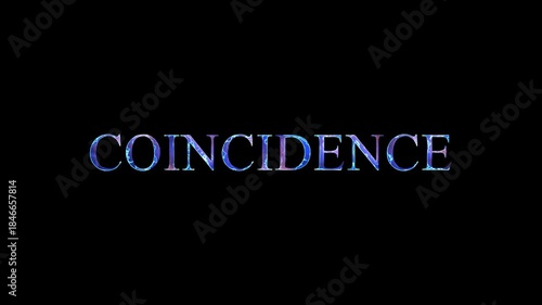 animation of the coincidence text word in blue neon. suited for the video's introduction or greetings. neon-animated video Over a digital background.4K VIDEO CONCEPT