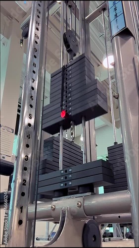 A person exercises on a lat pull down machine at a gym, building muscle and toning their physique to stay healthy.
