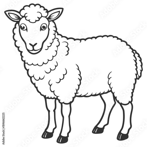 Sheep Farm Animal Vector Illustration