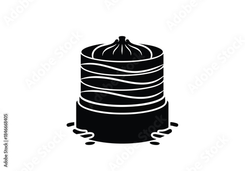 Black and white onion illustration isolated on white