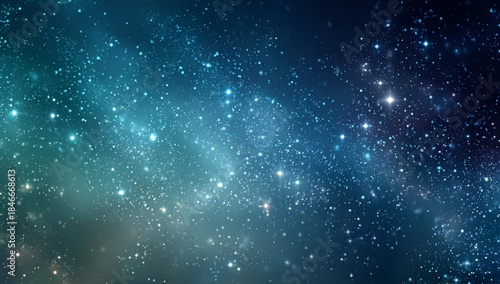 Turquoise Cyan Galaxy Nebula Space Stars Universe Night Sky Cosmos