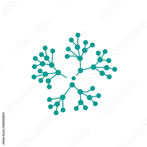 Abstract Network of Connected Dots and Lines.