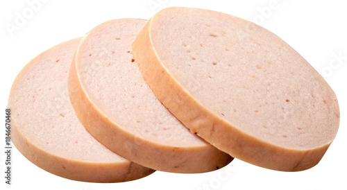 slices of boiled chicken sausage