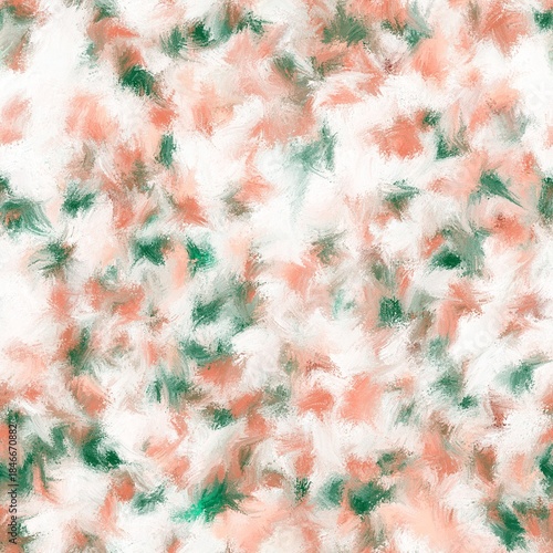 Abstract dark peach, tea rose and dark blue green brush strokes. Oil paintings texture. Seamless hand drawn pattern