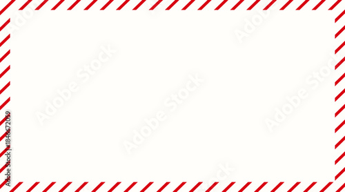 Christmas and New Year candy cane frame on transparent background. Festive red and white striped border for holiday cards, invitations, or seasonal designs. Vector EPS 10.