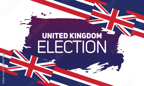 United Kingdom election banner with brush stroke flag background
