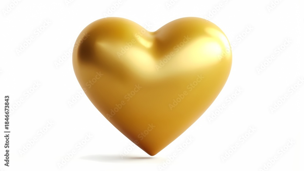 Fototapeta premium A golden heart shaped object on a white background.
