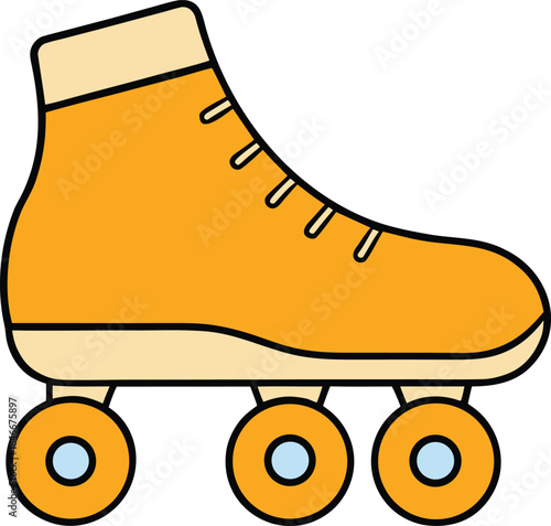 roller skate classic quad wheels transparent background