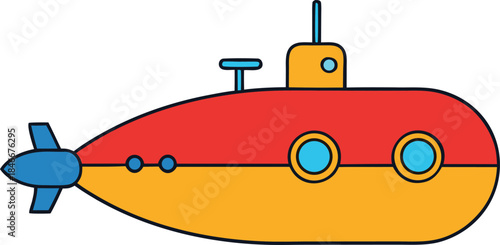 submarine underwater vessel cartoon transparent background