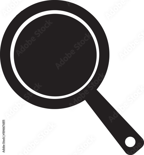 Frying Pan Icon Cooking & Kitchen Utensil Silhouette Vector