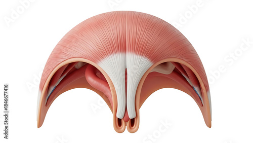 Human diaphragm muscle anatomy illustration
