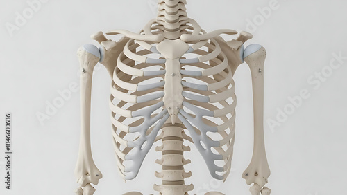 Anatomical illustration of the human rib cage