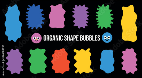 Organic speech bubble shape forms collection abstract organic frames collection with flowing shapes and smooth curves. Vector backgrounds featuring hand drawn wavy borders for creative graphic project