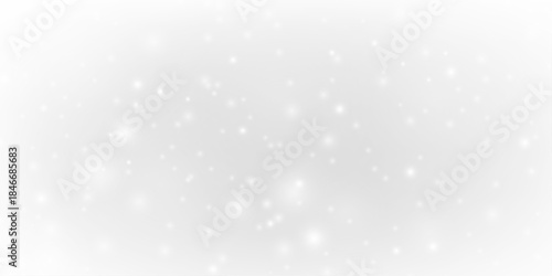 Soft white dust sparkles with glitter and shimmer across blurred bokeh, glowing with radiant highlights and gentle flare. Festive Christmas and New Year PNG vector illustration.