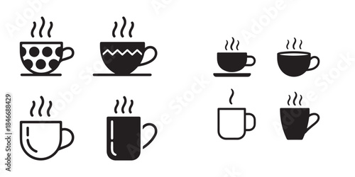 coffee cup icons set