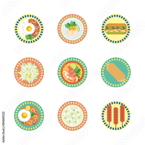 エスニック料理のイラストセット