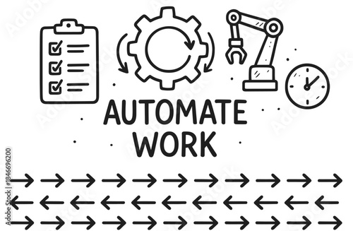 Automate work: streamline tasks with gear and robotic arm