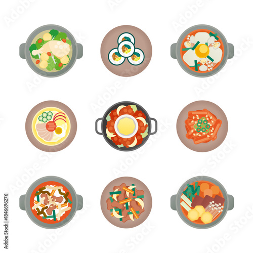 韓国料理のイラストセット
