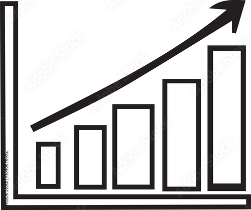 Increasing trend graph with arrow