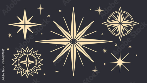 Gold lights rays scene background.

Set of Gold stars on a runway Stage, glowing Spotlights with focused lighting and realistic lens flare from Lamps. Vector PNG design. Light effect. Transparent