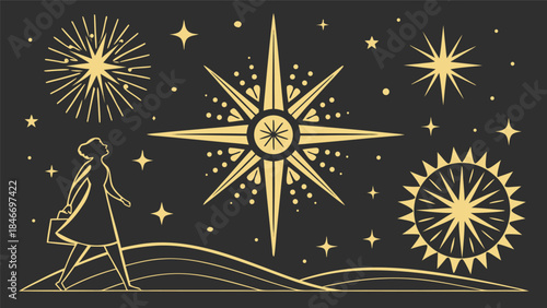 Gold lights rays scene background.

Set of Gold stars on a runway Stage, glowing Spotlights with focused lighting and realistic lens flare from Lamps. Vector PNG design. Light effect. Transparent