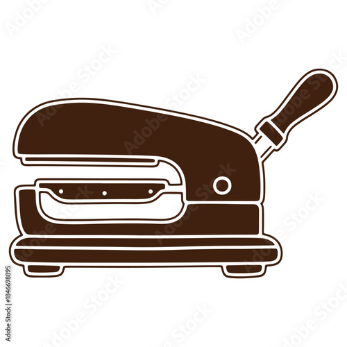 Brown Stapler Icon Illustration Office Stationery Stapling Tool Design Element