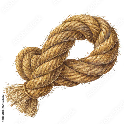 Brown Rope Knot on transparent Background