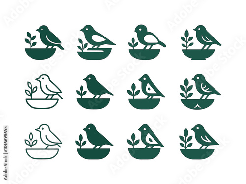 Bird-Friendly Garden Icons. Building a bird-friendly garden with